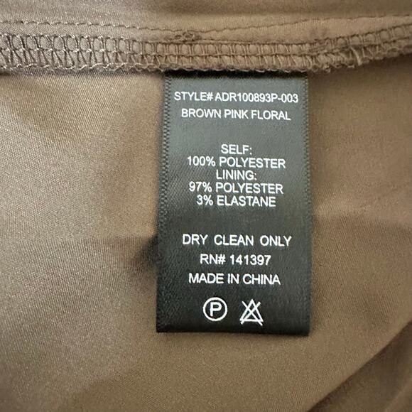 ASTR the Label | Cowl Neck Midi Slip-Dress Brown Pink Floral | Medium - Picture 12 of 12